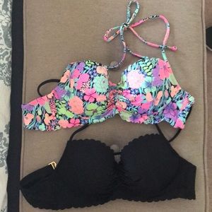 Victoria Secret scalloped bikini tops.